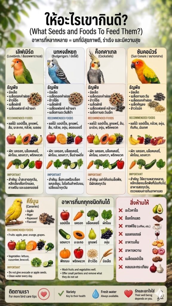 ซันคอนัวร์ กินอะไรได้บ้าง